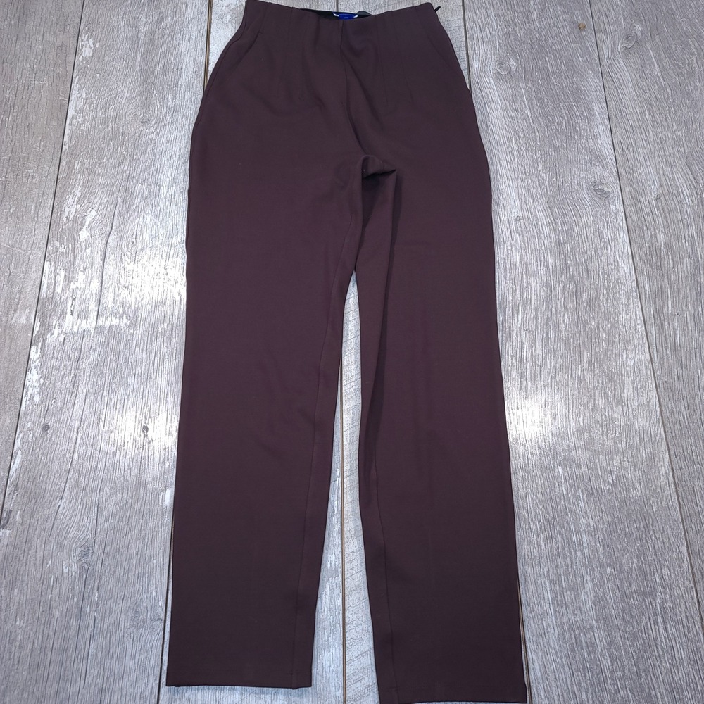 Kit and Ace Trousers Womens Size 4 Burgundy High Rise Pintuck Slim Leg Pants
